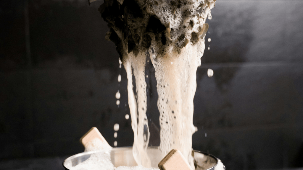 A bucket of soap and water
